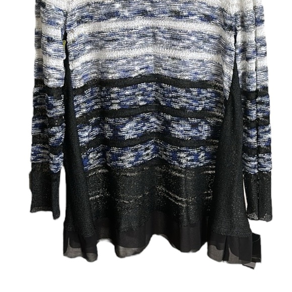 ALFANI Lightweight Ombre Stripe Semi-Sheer Sweater Tunic Sequined Casual Chic XL - Picture 2 of 14